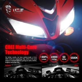 img 1 attached to 💡 MZS H4 LED Bulb Single for Motorcycle - 9003 HB2 Mini Conversion Kit with 6500K Chips for Exceptional Brightness