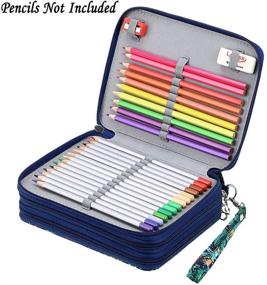img 1 attached to BTSKY Zippered Canvas Pencil Case - 72 Slots with Print Pattern for Prismacolor Watercolor Pencils, Crayola Colored Pencils, Marco Pencils - Jungle Design