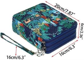 img 2 attached to BTSKY Zippered Canvas Pencil Case - 72 Slots with Print Pattern for Prismacolor Watercolor Pencils, Crayola Colored Pencils, Marco Pencils - Jungle Design
