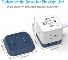 img 1 attached to BESTEK Table Mountable Power Strip Cube Charging Station With 3-Outlet And 4 USB Plug Strip With Detachable Base