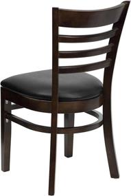 img 2 attached to 🪑 Высококлассное ресторанное кресло Flash Furniture HERCULES Series с деревянной спинкой в виде лестницы и вишневым оттенком с комфортабельным черным виниловым сиденьем