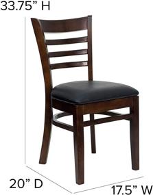 img 3 attached to 🪑 Высококлассное ресторанное кресло Flash Furniture HERCULES Series с деревянной спинкой в виде лестницы и вишневым оттенком с комфортабельным черным виниловым сиденьем