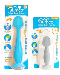 img 4 attached to Baby Bum Brush: Усовершенствованный нанесатель крема от сыпи в подгузнике, гибкая силиконовая щетка, уникальный подарок + мини-чехол для путешествий, [синий + серый]