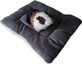 img 2 attached to 🐭 Cozy Winter Cage Bed for Small Animals: PAWSINSIDE Guinea Pig Bed with Warm Fleece Pad Mat - Perfect for Bunny, Guinea-Pigs, Ferrets, Hamsters, Chinchillas, and Hedgehogs