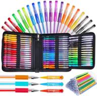 🖌️ 96-pack gel pens - glitter gel pen set for adult coloring books - vibrant artist markers with 50% more ink - ideal for kids drawing, crafts, and bullet journaling logo