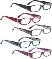 👓 genuine austrian crystal readers: premium 5-pack reading glasses with fashionable arms for women logo