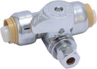 🦈 sharkbite 24983a 1/2" x 1/2" x 1/4" service tee stop valve - compression service shut off fitting for water, push-to-connect - ideal for pex, copper, cpvc, and pe-rt plumbing logo