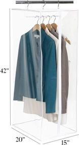 img 1 attached to 👗 Durable Clear Garment Bag with Rod | Protects Dresses, Suits, and Jackets from Dust and Moist | Top Metal Frame | 42"x20"x15