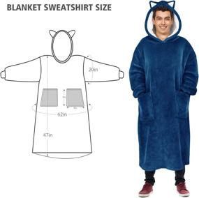 img 1 attached to KIKILIVE Wearable Blanket Hoodie: Oversized Blanket Sweatshirt with Hood Pocket and Sleeves for Women and Men - Super Warm Flannel Fleece Blanket for Adults