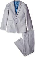 isaac mizrahi boys' slim fit 2-piece wool blend suit logo