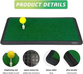 img 2 attached to ⛳ Jorohiker Golf Hitting Mat – Premium Turf Training Mat, Indoor & Outdoor Golf Practice Mat, 21 x 10 Inch, Heavy Duty Rubber Backing