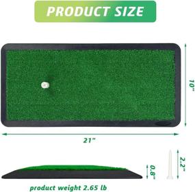 img 3 attached to ⛳ Jorohiker Golf Hitting Mat – Premium Turf Training Mat, Indoor & Outdoor Golf Practice Mat, 21 x 10 Inch, Heavy Duty Rubber Backing