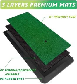 img 1 attached to ⛳ Jorohiker Golf Hitting Mat – Premium Turf Training Mat, Indoor & Outdoor Golf Practice Mat, 21 x 10 Inch, Heavy Duty Rubber Backing