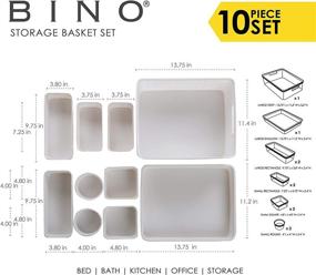 img 2 attached to 🧺 BINO 10-Piece Woven Plastic Storage Basket Set in White - Organize in Style!