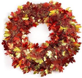 img 1 attached to 🍂 Premium Amscan Fall Foliage Wreath - Authentic 18-Inch Harvest Design for One-Size Fit