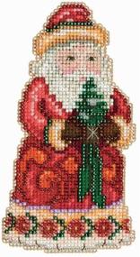 img 1 attached to 🎄 Christmas Santa Ornament Kit with Glass Beads | Mill Hill Cross Stitch - Christmas Cheer JS203102