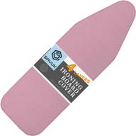 🧺 ironing board cover and pad standard size - 15x54 inch silicone coated | extra heavy duty padding, heat reflective | non stick, scorch and stain resistant | elastic edge – pink, 15"x54 logo