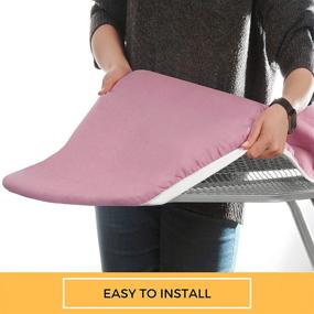 img 1 attached to 🧺 Ironing Board Cover and Pad Standard Size - 15x54 inch Silicone Coated | Extra Heavy Duty Padding, Heat Reflective | Non Stick, Scorch and Stain Resistant | Elastic Edge – Pink, 15"x54