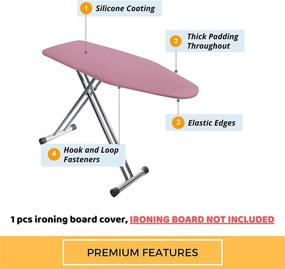 img 2 attached to 🧺 Ironing Board Cover and Pad Standard Size - 15x54 inch Silicone Coated | Extra Heavy Duty Padding, Heat Reflective | Non Stick, Scorch and Stain Resistant | Elastic Edge – Pink, 15"x54