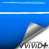 🔵 transform your car with vvivid+ glossy smurf blue vinyl wrap - diy, easy install, no-mess decal (1ft x 5ft) logo