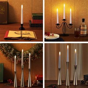 img 1 attached to Flameless Window Taper Candle Set with 6PCS Black Base - Remote Controlled, Battery Operated Flickering Tapers for Christmas Home Wedding Decor - 4H/6H Timer