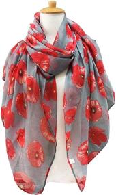 img 2 attached to GERINLY Lightweight Poppy Flower Oblong Women's Accessories for Scarves & Wraps