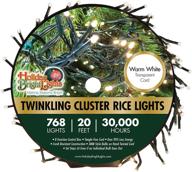 holiday bright lights twinkling cluster rice light reel - warm white, green cord - christmas 768l логотип