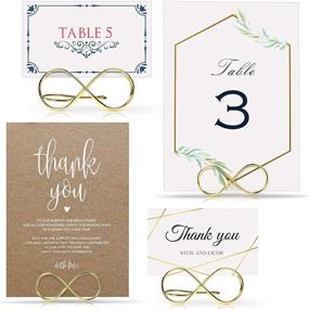 img 3 attached to 📸 Pullan Table Number Holder Stands 12 Pack - Wedding Seating Labels Placecard Clips , Name Setting Place Card Holders , Photo Picture Cards Display Stand for Party , Reserved Sign Numbers 2.6 Inch - Gold Finish
