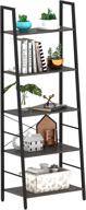 📚 gadroad 5-tier bookshelf: free standing ladder shelf with metal frame for home office, grey oak logo