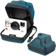 fintie portable carry case for polaroid onestep 2 vf camera - hard eva shockproof travel cover with adjustable hand strap & metal hook | dark cyan logo