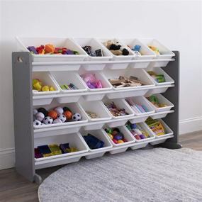 img 1 attached to 🧸 Humble Crew Extra-Large Kid's Toy Organizer: 20 Storage Bins for Universal Organization in Grey/White