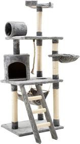 img 4 attached to 🐱 Togake Cat Tree Cat Tower 61’’: Interactive Multi-Level Cat Condo with Scratch Post, Hammock, and Climbing Stand - Ideal Indoor Cat Furniture for Playful Kittens and Active Cats