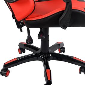 img 2 attached to 🪑 DK709 Drakon Gaming Chair - Ergonomic Racing Style PU Leather Seat, Headrest with Folding Foot/Leg Rest (Red - Footrest Excluded)