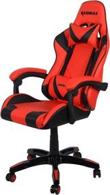 img 3 attached to 🪑 DK709 Drakon Gaming Chair - Ergonomic Racing Style PU Leather Seat, Headrest with Folding Foot/Leg Rest (Red - Footrest Excluded)