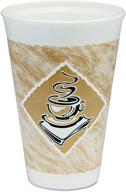 🥤 dart 16x16gpk cafe g hot/cold cups foam 16 oz white/brown with green accents 25/pack: ideal drinkware for any occasion logo