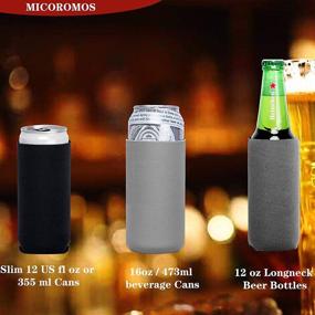 img 2 attached to 🍺 12-Pack Slim Can Coolers, 12 oz Plain Collapsible Soda Cover Coolies in Bulk - DIY Personalized Sublimation Sleeves for Weddings, Bachelorette Parties