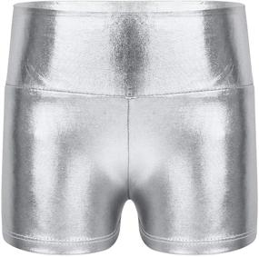 img 4 attached to Zdhoor Metallic Workout Boy Cut Bottoms Girls' Clothing for Active