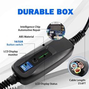 img 2 attached to 🔌 Portable EV Charger 16/32 Amp NEMA14-50 SAE J1772 Level 2 Charging Cable for Electric Vehicles - 220V-240V, 26ft (7.9M) Length, Compatible with Most EV Cars