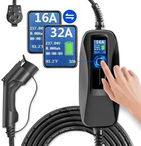 img 4 attached to 🔌 Portable EV Charger 16/32 Amp NEMA14-50 SAE J1772 Level 2 Charging Cable for Electric Vehicles - 220V-240V, 26ft (7.9M) Length, Compatible with Most EV Cars