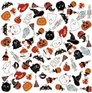 halloween charms pendants - 23 unique styles for jewelry making: pumpkin, witch hat, ghost, spider, bat ornaments - diy necklace, bracelet, earring supplies & accessories logo