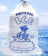 commercial ice bags 10 lb: crystal clear with drawstring | extra strength reusable, puncture-proof | fda safe food grade plastic logo