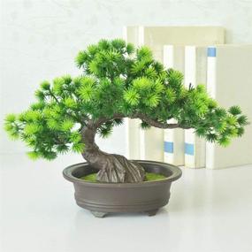 img 2 attached to 🌲 Bonsai Pine Tree: Artificial Faux Potted Plant for Home Decoration & Desktop Display - Plastic Bonsai Tree for House Plants