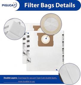 img 2 attached to 🛍️ PIGUOAT 20-Pack Vacuum Replacement Filter Bags - Compatible with 5 6 7 8 Gallon Wet and Dry ShopVac - Type E 9066100 - Part # SV 90661