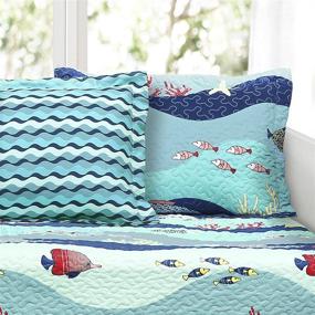 img 3 attached to Lush Decor Sea Life 6 Piece Daybed Cover Set in Blue - Lush Décor