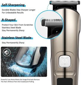 img 2 attached to 💈 K Cordless Hair Clippers for Men Professional: Beard Nose Hair Trimmer & Grooming Kit with LED Display - Perfect Hair Cutting Tool & Gift for Men/Dad/Husband/Boyfriend/Brother/Kid