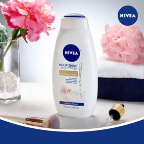 img 2 attached to 🌸 Nivea Nourishing Botanical Blossom Body Wash - 20 Fl Oz with Nourishing Serum