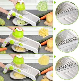 img 2 attached to 🥕 Effortlessly Slice, Dice, and Julienne: Vinipiak Adjustable Manual Mandoline Slicer with Two-Sided Stainless Steel Blade for Perfectly Cut Vegetables, Potatoes, and Waffle Fries