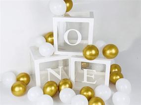 img 3 attached to 🎈 Kalapaty 1st Birthday Balloon Box Party Decorations for Boys or Girls – 30 PCs Gold, White, and Transparent Metal Balloons for 1st Birthday Baby Shower Party Décor