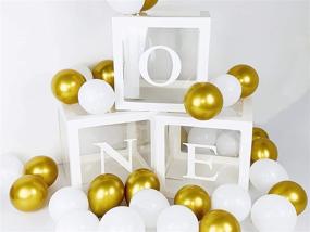 img 4 attached to 🎈 Kalapaty 1st Birthday Balloon Box Party Decorations for Boys or Girls – 30 PCs Gold, White, and Transparent Metal Balloons for 1st Birthday Baby Shower Party Décor