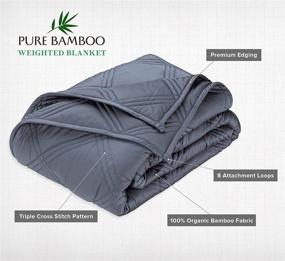 img 3 attached to 🌿 PURE BAMBOO - Weighted Blanket | 100% Bamboo Heavy Sleeping Blanket for Kids and Adults | Premium Quality Glass Beads | Calming, Breathable Comforter | 48x72 (15 lbs)